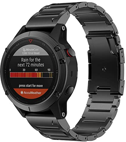 NotoCity Titanlegierung Armband für Garmin Fenix 5/Fenix 5 Plus/Fenix 6/Fenix 6 Pro/Fenix 7, 22 mm Breite Elegante Schnellspanner Titanlegierung Robustes Licht Ersatzarmband für Garmin