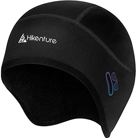 HIKENTURE Fahrradmütze Winter Warm Winddicht Bequem Unterhelm für Fahrradhelm, Skihelm, Rennrad, Mountainbike, leicht, mit oder ohne Brillenloch