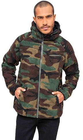 Brandit Teddyfleece Worker Jacket, Woodland, Größe 3XL