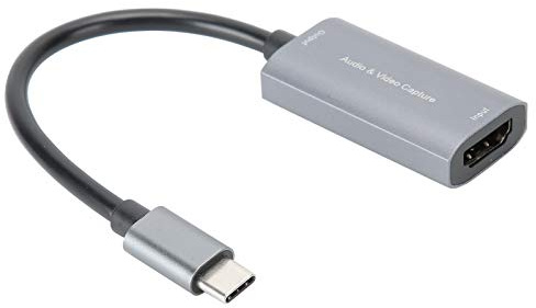 03 USB C zu HDMI Adapter, Videoaufnahmekarte TYP C HDMI zu USB-C 4K 1080P Spiel Live Silver Grey Free Drive