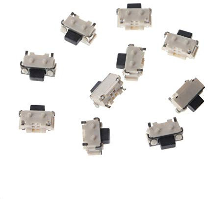 Buwei 10 Piezas / 1 Juego de pulsador táctil Lateral Micro SMT Tact Switch 2x4x3.5mm