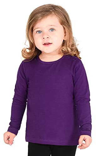 Lilax Baby Girls' Basic Long Sleeve Round Neck T-Shirt 18-24 Months Purple