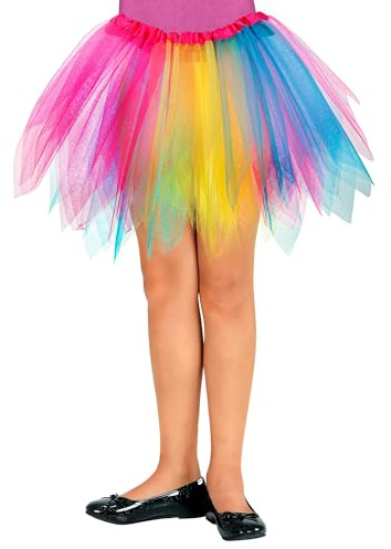 W WIDMANN MILANO Party Fashion - Tüllrock Kinder 30 cm | Buntes glitzernder Tutu, ca. 30 cm für Tanzauftritte, Karneval und Mottopartys