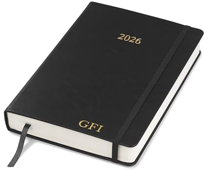 Wykeham's Executive 2026 Daily Journal Planner – UK Public Holidays & Format – Personalisation Available (Personalised Black, A5)