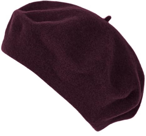 Van Der Rich ® - Französische Klassische Baskenmütze Barett - Damen (Bordeaux, One Size)