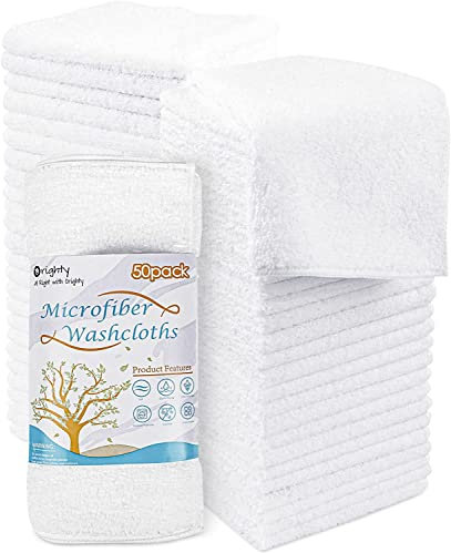 Orighty Mikrofaser-Waschlappen, Handtücher-Set, 50 Stück, sehr saugfähig und weich, multifunktional, für Badezimmer, Hotel, Spa und Fitnessstudio, 30,5 x 30,5 cm
