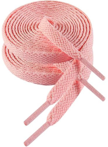 VSUDO Lacets Rose Clairs Plats 200 cm pour Baskets, Lacets Chaussures Rose Clair Plat pour Sneakers - Compatible avec Nike Air Force, Adidas Stan Smith, Converse, Vans (1 Paire-Rose Clair-200cm)