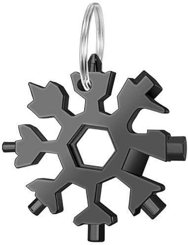 INF Geschenke für Männer, 18-in-1 Schneeflocken Multi Tool, Schwarz, Vatertagsgeschenk, Werkzeug Gadgets für Männer, Männertag Geschenke, Geburtstagsgeschenk für Männer