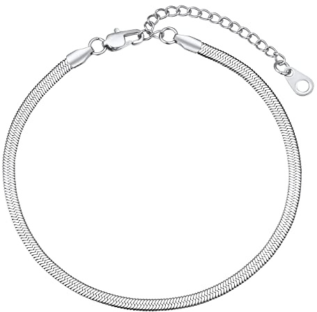 FindChic Chaine de Cheville Serpent Femme Acier/Or/Noir/Or Rose Bracelet de Pied Choker 3/5 mm Ras De Cou Inoxysable Gourmette Fille Large Acier