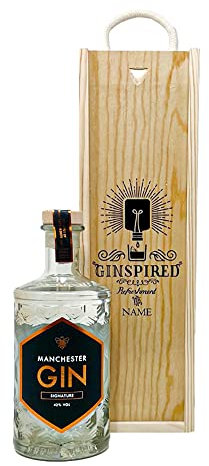 Personalised Gin Gift Single Wooden Gift Box (Manchester Gin)