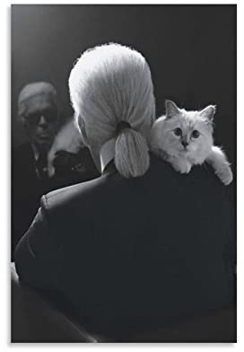 Shenywell Leinwand Bilder Karl Lagerfeld, Raumdekoration, Wandkunst für Kinderzimmer, Schlafzimmer, Heimdekoration, Musikposter 60x90cm Kein Rahmen