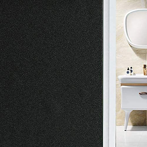 Matte Blackout Privacy Window Film UV Protection Glass Window Sticker Dark Window Tinting Film Light Blocking (Black, 40X300cm)