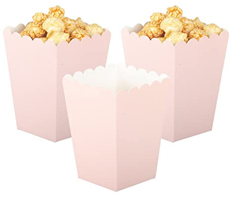 Ainmto 24PCS Pink Popcorn Boxes Mini Paper Popcorn Containers for Movie Night party