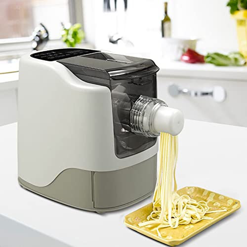Elektrische Nudelmaschine Vollautomatisch Pastamaschine, 220V 260W + 13 Messerform, Edelstahl Pressschnecke, 13 Nudelformen