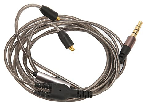 ASHATA Earphone Replacement Cable, 3.5Mm Audio Cable Ofc Copper Gold Plated Soft Flexible Headphone Cable with Mic for Headphones, Mmcx Headphones Se215/315/535/846/Ue900