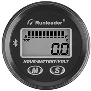 Runleader 12V à 48V Bluetooth LCD LCD, Record d’heures de fonctionnement pour l’acide de plomb GEL de Lithium AGM LiFePO4 alimenté par la batterie de voiturette de Golf Go-kar