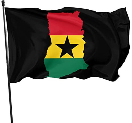 Flaggenkarte von Ghana, Garten, dekorative Flaggen im Freien, Zuhause, Zimmer, Partys, 3 x 5 Ft