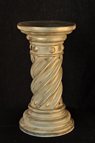 Cinar Säule Mäander Style Beistelltisch Marmoriert Dekosäule 55cm Griechische Antik Retro Rokoko Säule Barock Blumenständer Podest Handbemalt