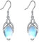 Mondstein Ohrringe für Damen 925 Sterling Silber Irischen Ohrhänger Keltischen Knoten Hängend Ohrringe Schmuck Geschenke (H-Mondstein mit keltischem Knoten)