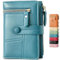 Lakpopya Geldbörse Damen 14×10cm, Geldbeutel Viele Fächer, Portemonnaie Damen PU Leder mit Münzfach (blau)