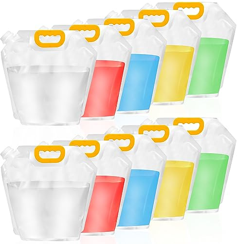 Aemygo Lot de 12 sacs à eau pliables de 4 litres - Conteneur d'eau d'urgence pliable sans BPA - En plastique de qualité alimentaire - Bouteille d'eau congelable pour camping, randonnée, équitation