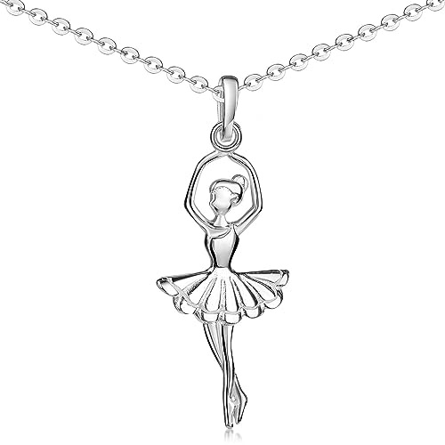 MATERIA by Matthias Wagner Ballerina Kettenanhänger 925 Silber für Damen und Mädchen