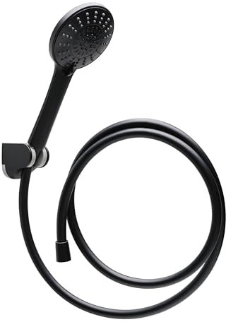 Wirquin Black Roma 5 Jet Shower Head & Hose