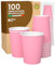 Baciato Caffè 100 Verres en Papier 200 ml écologiques biodégradables Gobelet Jetables pour Emporter Cafè des boissons chaudes, roses
