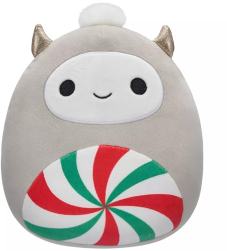 Squishmallows Nissa Plüschtier Yeti mit Pfefferminzwirbel, 20,3 cm, Grau, Mehrfarbig