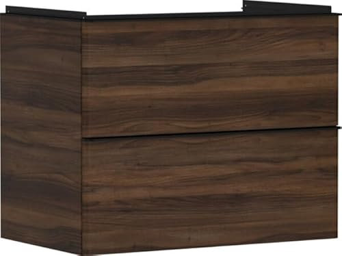 hansgrohe Xelu Q Waschtischunterschrank, 780x475, 2 Schubkästen, für Waschtisch, 540, Farbe: Möbel Nussbaum Dunkel/Griff Mattschwarz