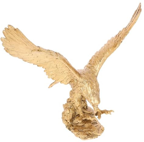 DEARMAMY Harz-Adler-Statue Desktop-Adler-Skulptur Adler-Statue Dekorative Adler-Skulptur Ornament Für Zuhause Büro Wohnzimmer Desktop-Display Golden