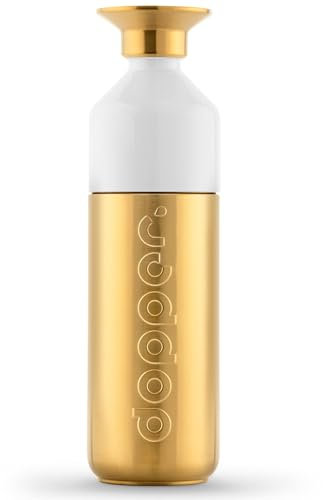 Dopper Steel Or Bouteille d'eau 800 ml - Gourde Inox - Bouteille Reutilisable acier inoxydable 18/8, anti-fuite - Gourde Metal de sport pour le sport, le plein air et le bureau