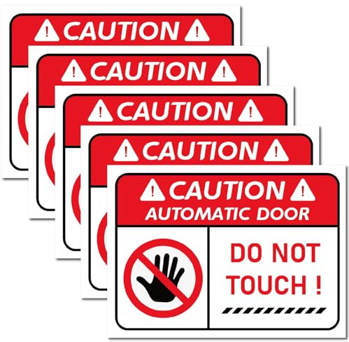 CRASPIRE Attenzione Non Toccare Segnale di Avvertimento per Porta Automatica Adesivi 9.8 x 6.9 Etichette Autoadesive in Vinile Decalcomania per Porta Finestra Impermeabile per Ufficio Interno