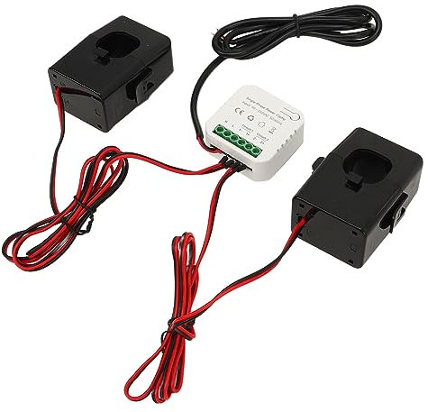 Intelligenter Energiemonitor, Einphasiger Monitor mit Zwei 200-A-Stromwandler-CT-Klemmsensoren, Elektrischer Energiemonitor, Mobile APP-Steuerung