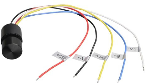 Micro Taste LED-Beleuchtung RGB Dimmer CCT mit Speicher 12-24 VDC, Strom 3 A/CH, IP65, Schalter vielseitige Steuerung der Beleuchtung mit Doppelklick, Dreifachklick und Drehung der Taste