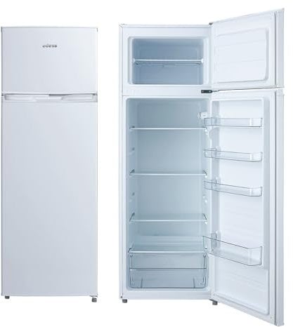EDESA Frigorífico EFT-1611 WH de Dos Puertas Estático de 1.60 m Frío Homogéneo Regulación Mecánica de Temperatura Tirador Integrado en Puerta Reversible Capacidad Neta 235 L Ancho 55 cm Color Blanco