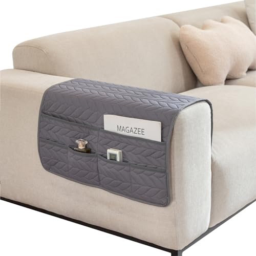 Organisateur de Canapé Poche Suspendue D'accoudoir Fauteuil Sac de Rangement Sofa Antidérapant 6 Poches Pour Télécommande TV, Téléphone, Livre, Magazine, Tablette