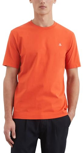 Marc O'Polo Herren T-Shirt aus Bio-Baumwolle Regular Fit, Orange (Sweet Pepper), M