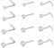 jagosen Nasenpiercing Stecker Silber 20g 12Stück Lippenpiercing Stecker Nostril Piercing Chirurgenstahl Dünn CZ L Form Screws Nasenstecker Schmuck