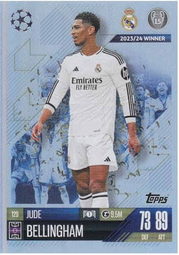 Jude Bellingham Madrid Gewinner der CL Saison 2023/24 Topps Fußball Sammelkarte 129