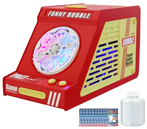 Panacare Seifenblasenpistolen, Seifenblasenmaschine Gun Kinder 4000+ Blasen/Minute mit 130ML Seifenblasenlösung, Blasenspielzeug Geschenk für Kinder/Geburtstag/Party, Bubble Gun (889-23-Red)