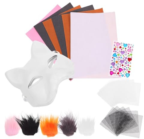 PRETYZOOM 1 Satz Katzenmasken-Set Zubehör Masken Cartoon-hundehütte Orangefarbene Masken Haustier Hundehaus Partymasken Halloween -Masken Becherdeckel Abschlussballkostüm Filzstoff