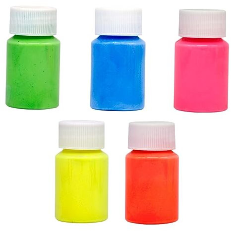 EPIGEIST 5stücke Teiliges Leuchtpigmente Für Neonfarben Nachtleuchtende Farben Für Bastelprojekte Nägel Graffiti Orange Gelb Grün Blau Fluoreszierende Farben Für Partys Und