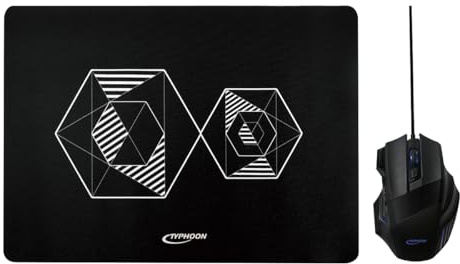 Typhoon TI019 - Gaming Combo Set aus Maus (800/1200/1600/2400 DPI) und Gaming Mauspad