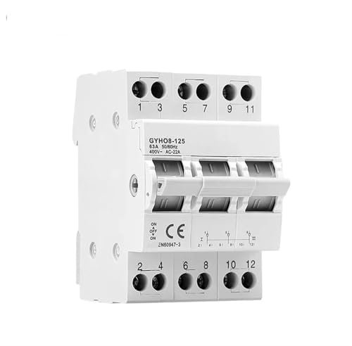 GYHO8 3P 40A 63A 100A 125A Interruptor de transferencia manual de doble potencia, interruptor de enclavamiento, interruptor de conmutación modular, 1 unidad(40A)