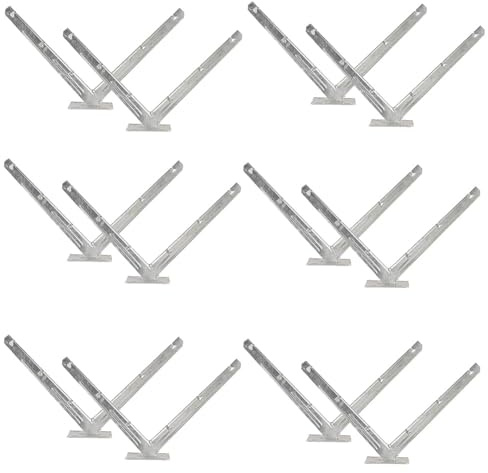 Hot-Dip Galvanized Razor Wire V-Bracket - 6 Pairs Barb Wire Extension Brackets for Easy Installation and Enhanced Security Solutions