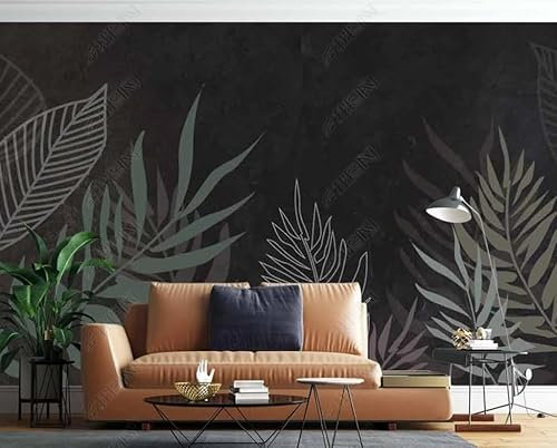 Papier Peint Intissé Plantes Tropicales Poster Tableaux Muraux Tapisserie Photo Trompe L'Oeil Salon Chambre Art Mural 150Cm(L) X105Cm(H)