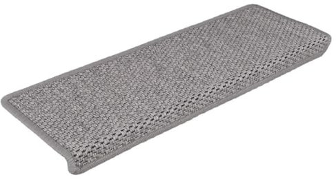 Gecheer Stufenmatten Selbstklebend Sisal-Optik 30Stk. Treppenstufen Matten Teppich 65x21x4cm Silbern 3365883