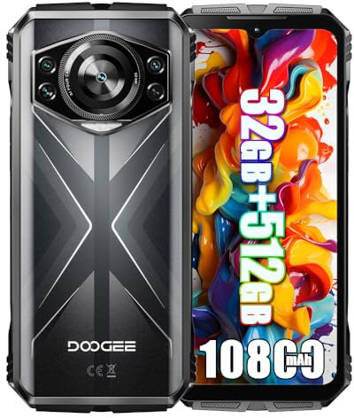 DOOGEE S118 4G Rugged Smartphone,32GB+512GB/2TB,10800mAh 33W Android 14 Telefono Indistruttibile,6.58''FHD+120Hz,50MP+12MP Visione Notturna Cellulare Antiurto,IP68/NFC/OTG/Dual SIM/G100 Nero
