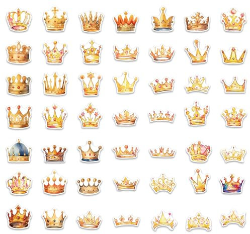 50 Blatt Lovely Scrapbooking Aufkleber Cartoo Kronen Aufkleber Laptop Aufkleber Dekorative Aufkleber für Notebook Dekoration
